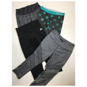 Lot of 4 C&C CALIFORNIA REEBOK ADIDAS NIKE PRO Pull On Active Wear Crop Leggings